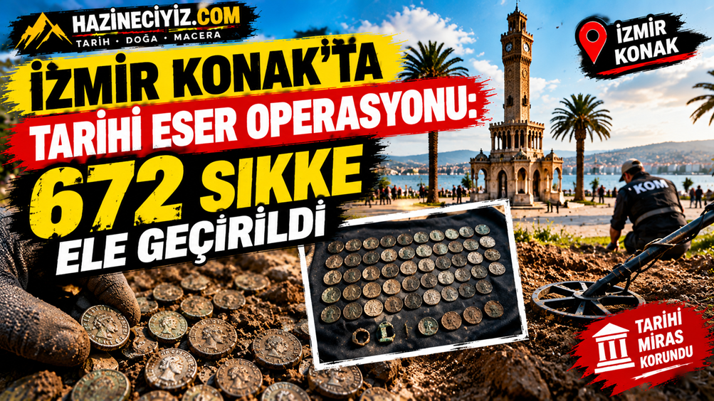 İzmir Konak’ta Tarihi Eser Operasyonu: 672 Sikke Ele Geçirildi